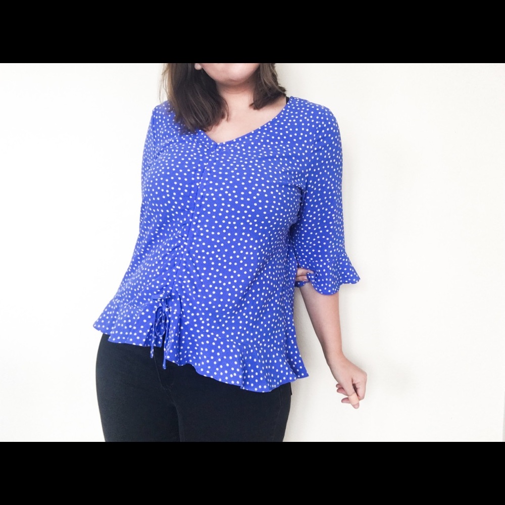 Blue polkadot blouse